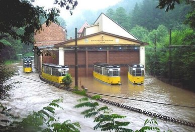 Hochwasser am 7.8.2010 im Depot