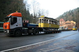 Tw5 auf Tieflader - Transport nach Görlitz