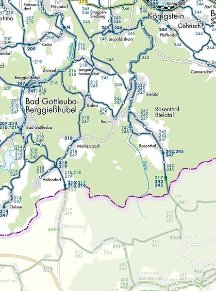 Ausschnitt Liniennetzplan Linie 217