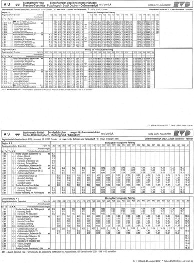 historisches Foto Fahrplan 2002