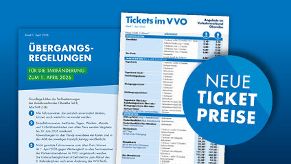 VVO-Tarif ab 1. April 2026 - Übergangsregelungen