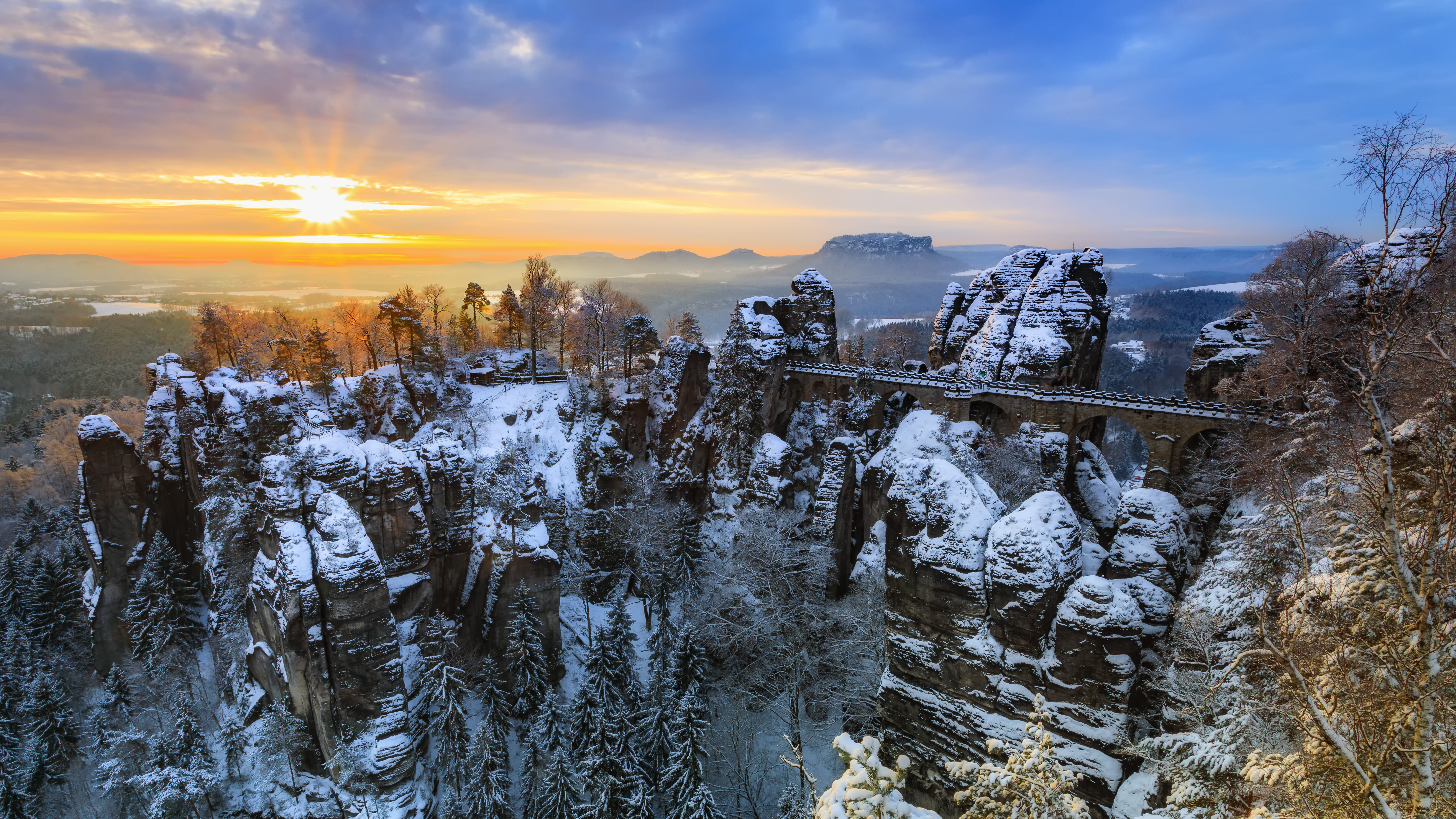 Foto der Bastei im Winter
