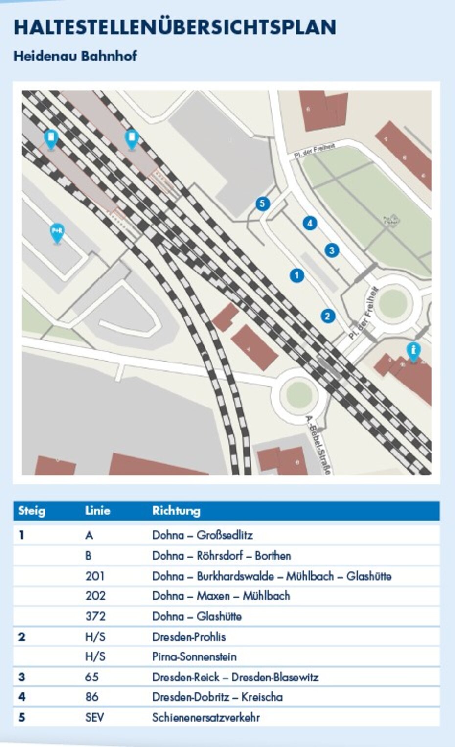 Haltestellenübersichtsplan Heidenau Bahnhof