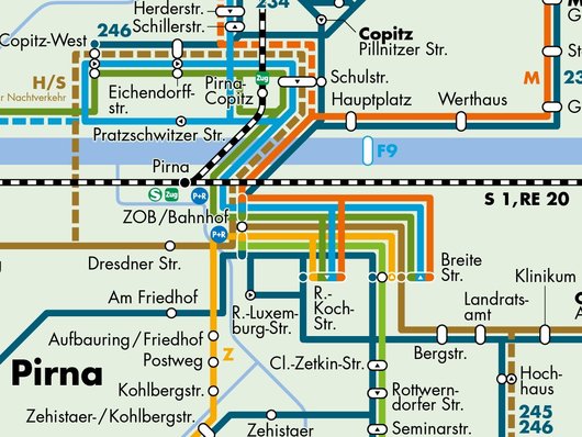 Ausschnitt Liniennetzplan Heidenau