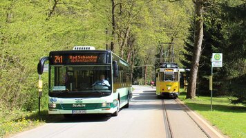 Bus und Kirnitzschtalbahn Haltestelle Mittelndorfer Mühle