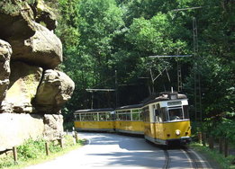 Wagenzug in der Fischkopfkurve