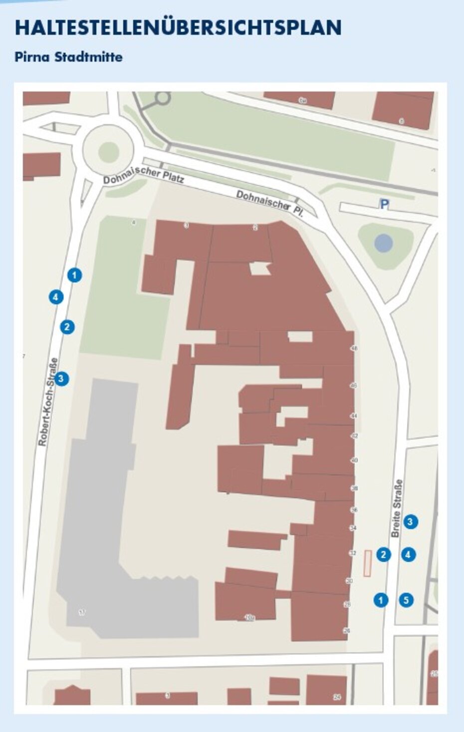 Plan der Übergangsstelle Pirna-Stadtmitte