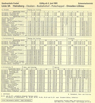 historisches Foto Fahrplan