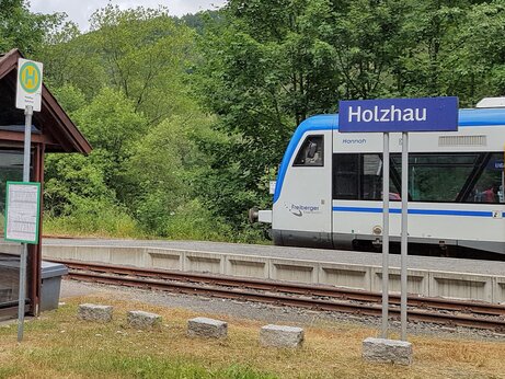 Zug am Endpunkt Holzhau