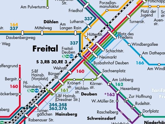 Ausschnitt Liniennetzplan Freital