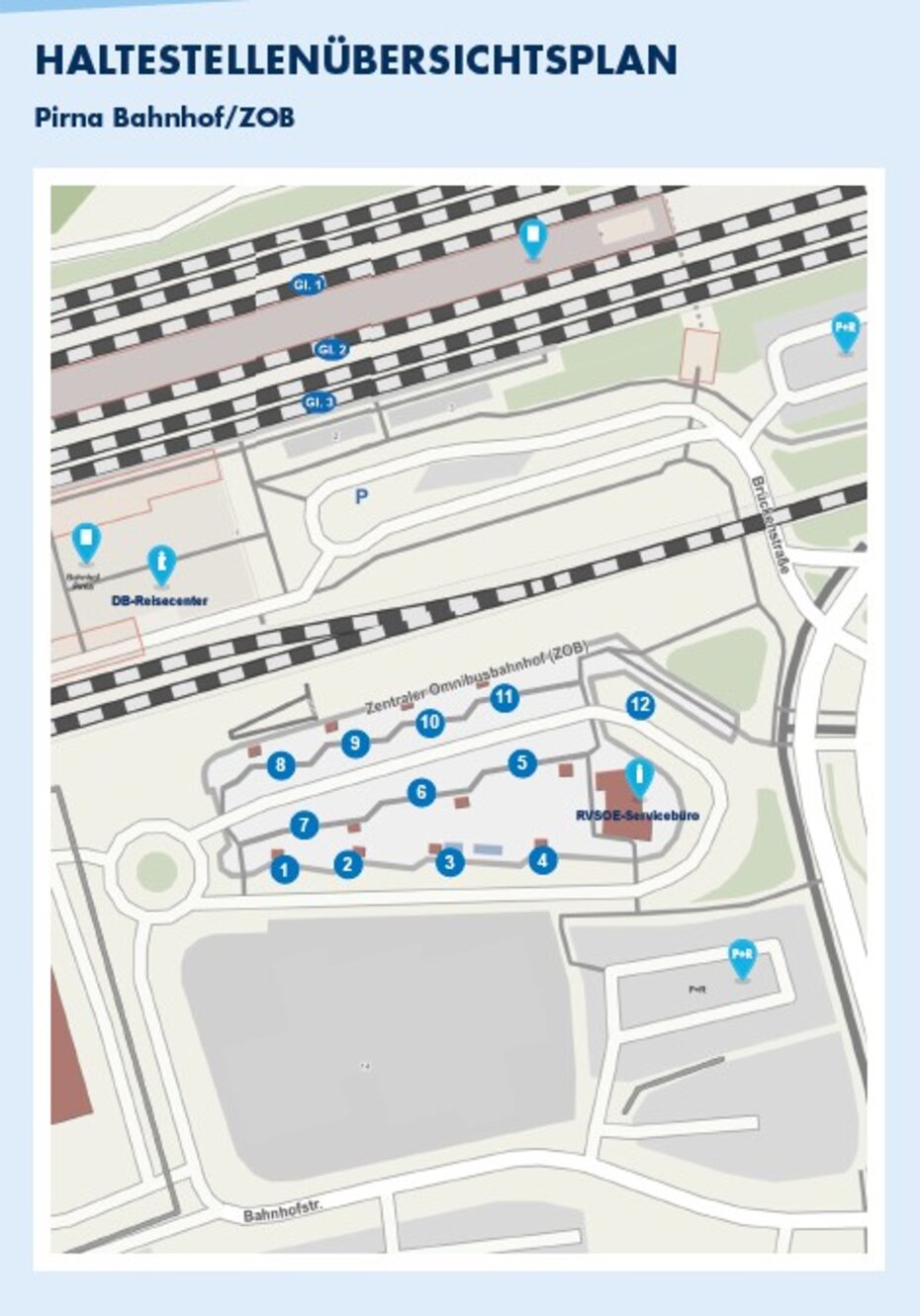 Haltestellenübersichtsplan Pirna ZOB