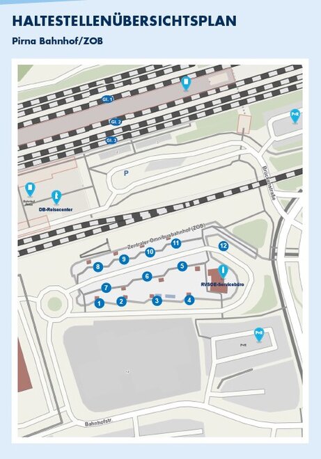 Haltestellenübersichtsplan Pirna ZOB