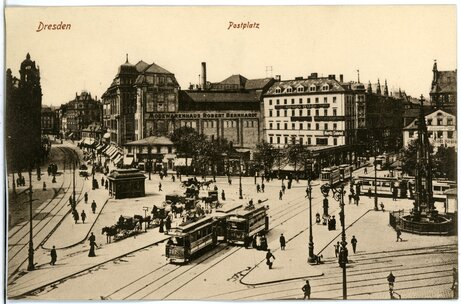 Ansichtskarte Dresden Postplatz, gemeinfrei