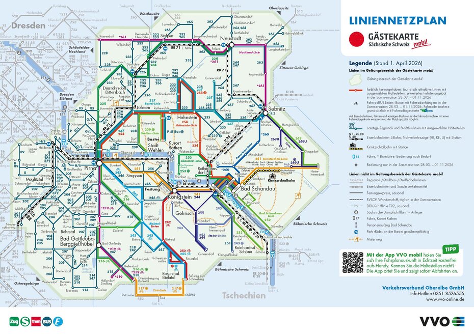 Liniennetzplan Gästekarte mobil