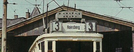 Alte Straßenbahnzielanzeige Hainsberg