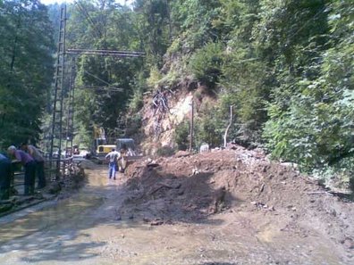 Schlammlawine im Kirnitzschtalbahn