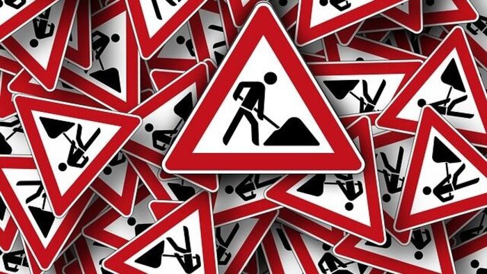 Verkehrsschilder Baustelle