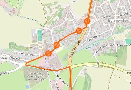 Kartenausschnitt Bannewitz