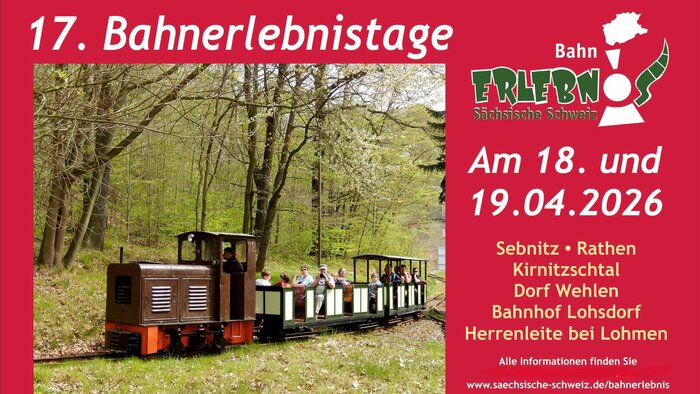 17. Bahnerlebnistage in der Sächsischen Schweiz am 18. und 19. April 2026