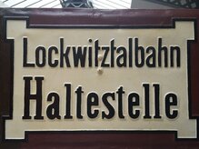 altes Schild Lockwitztalbahn Haltestelle